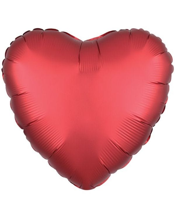 Sangria Red Satin Luxe Heart Balloon - 18&quot; Foil
