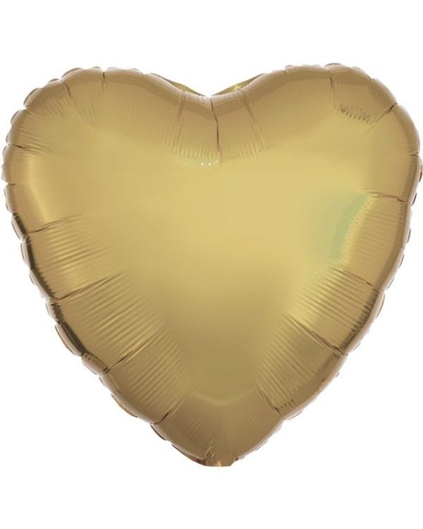 Silk Lustre White Gold Heart Foil Unpackaged - 18&quot;