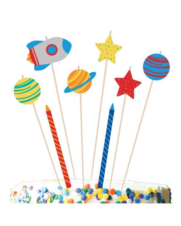 Blast Off Birthday Candle Set