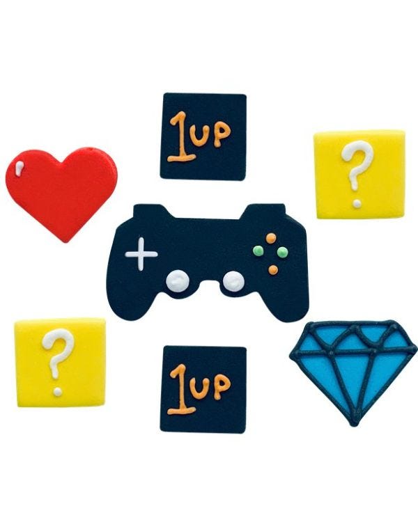 Game On Sugar Cake Toppers x7 (7pk)
