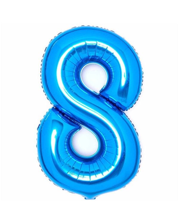 Number 8 Blue Foil Balloon - 34&quot;