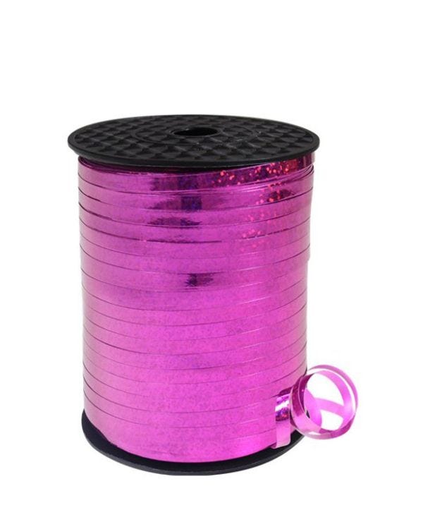 Hot Pink Holographic Curling Balloon Ribbon - 228m