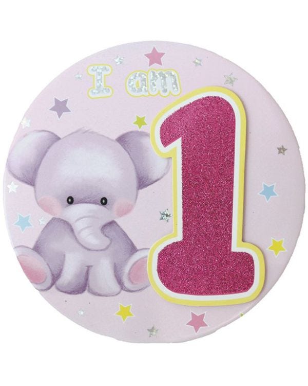 Pink I Am 1 Badge
