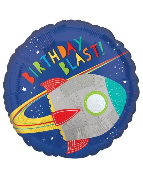 Blast Off Birthday Foil Balloon - 18&quot;