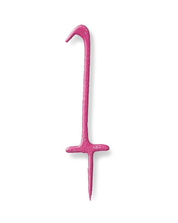 Pink Number 1 Sparkler Candle - 7&quot;