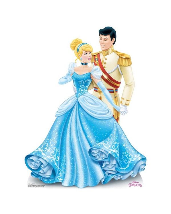 Disney Princess Cinderella &amp; Prince Charming Cardboard Cutout - 79cm x 60cm