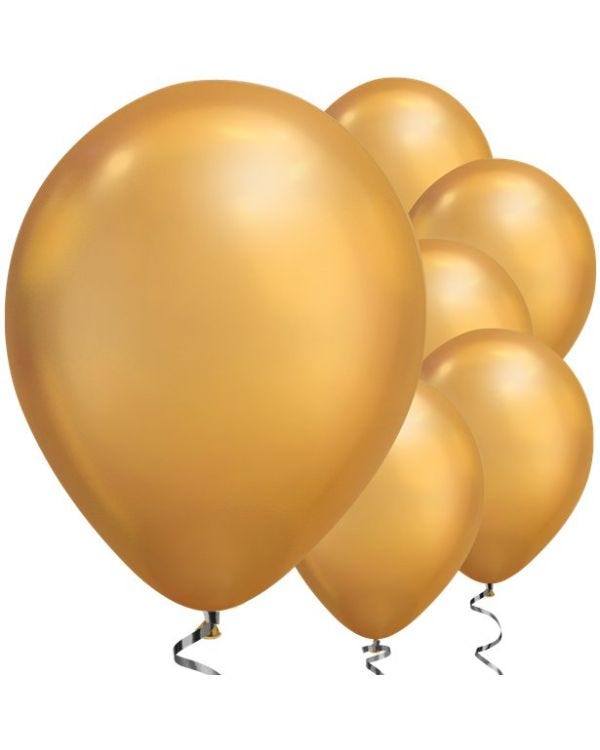 Gold Chrome Balloons - 11&quot; Latex (25pk)