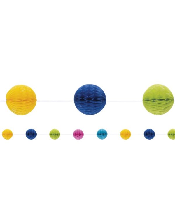 Multi Coloured Honeycomb Garland Decoration - 2.1m