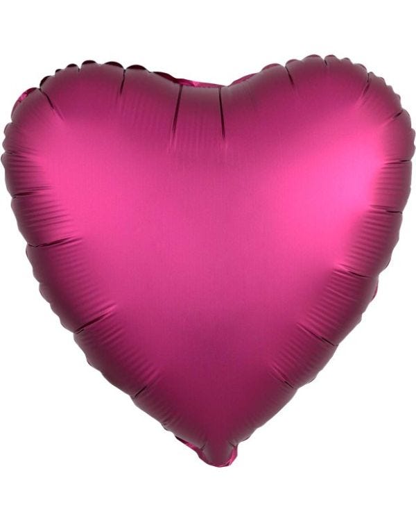 Pomegranate Satin Luxe Heart Foil Balloon - 18&quot; Unpackaged