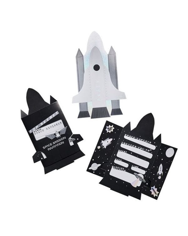 Space Party Invitations (10pk)