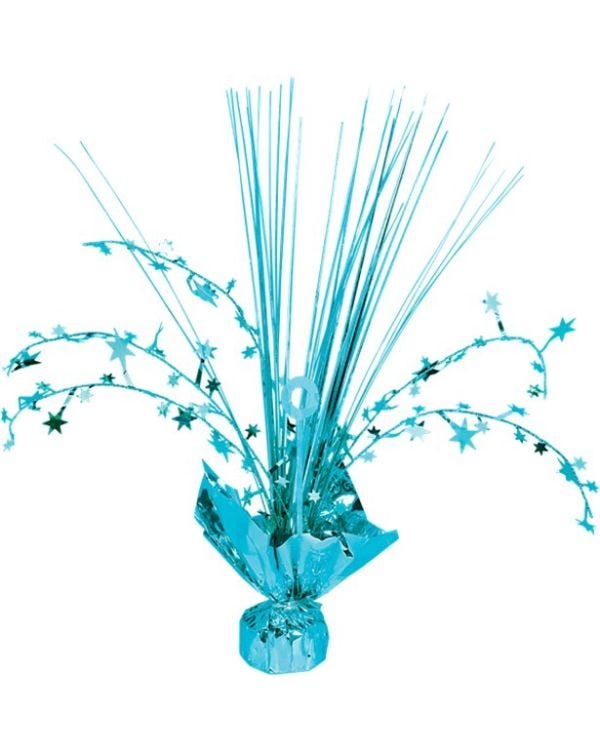 Turquoise Foil Spray Table Centrepiece - 30cm
