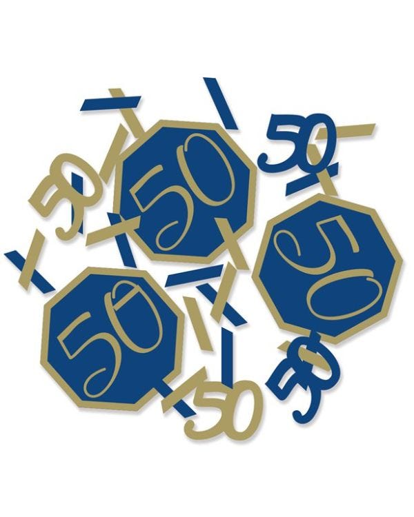 50th Navy &amp; Gold Geode Birthday Confetti
