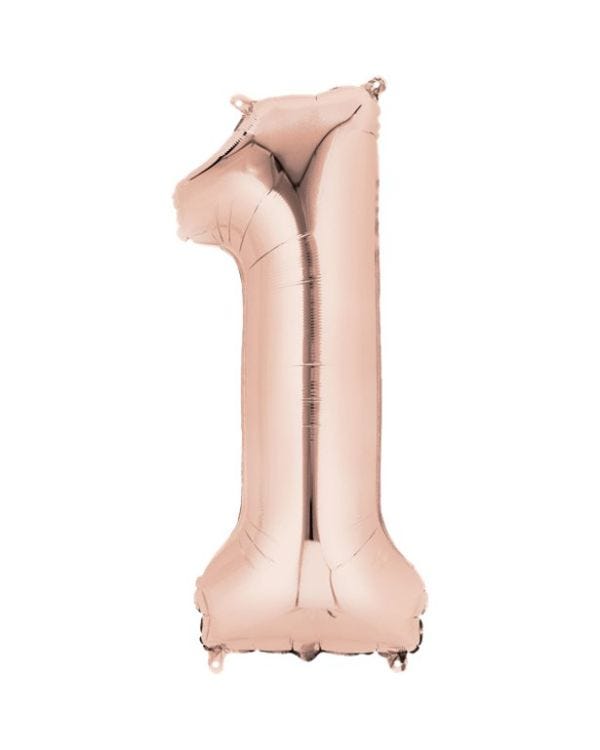 Number 1 Rose Gold Foil Balloon - 34&quot;