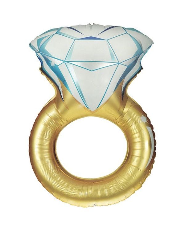 Diamond Ring Gold Giant Balloon - 37&quot; Foil