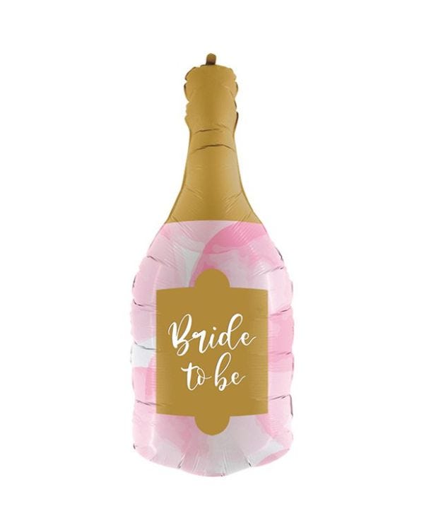 Bride To Be Pink &amp; Gold Bottle Balloon - 36&quot; Foil
