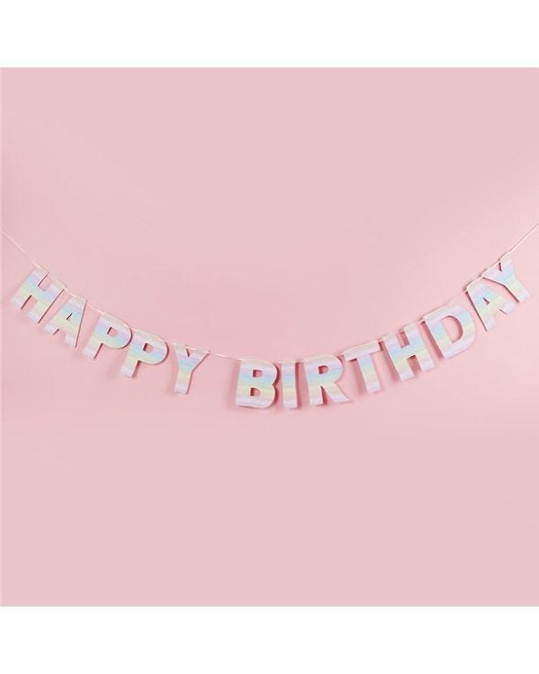 Eco Pastel Rainbow Happy Birthday Banner - 2m