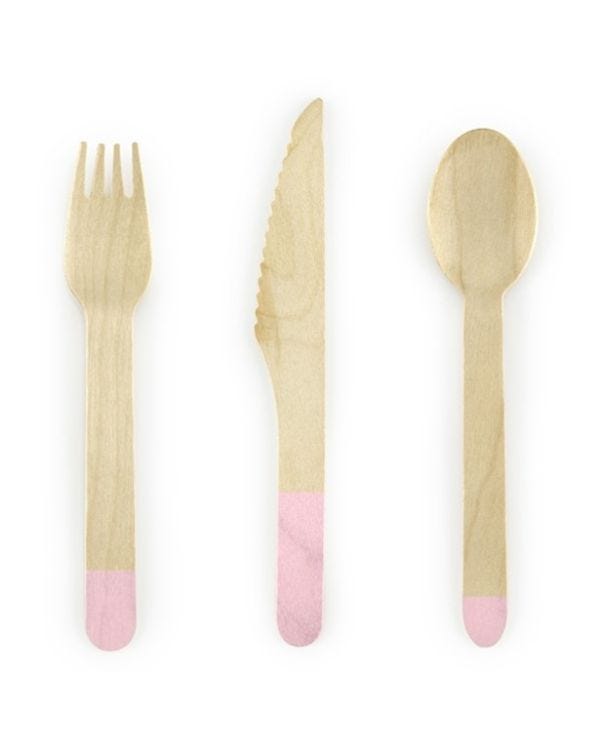 Light Pink Wooden Cutlery Pack - 18pk (18pk)
