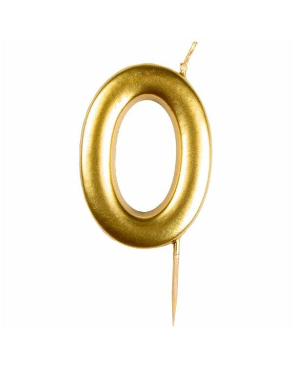 Number 0 Gold Candle
