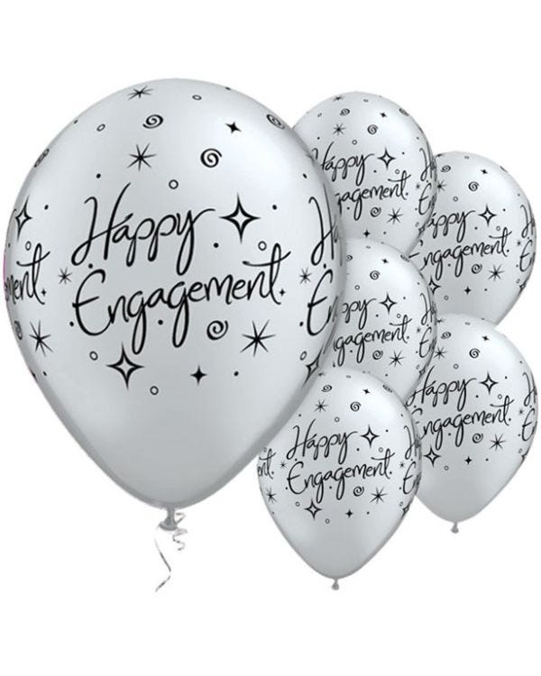 Engagement Elegant Sparkles Balloons - 11&quot; Latex (6pk)
