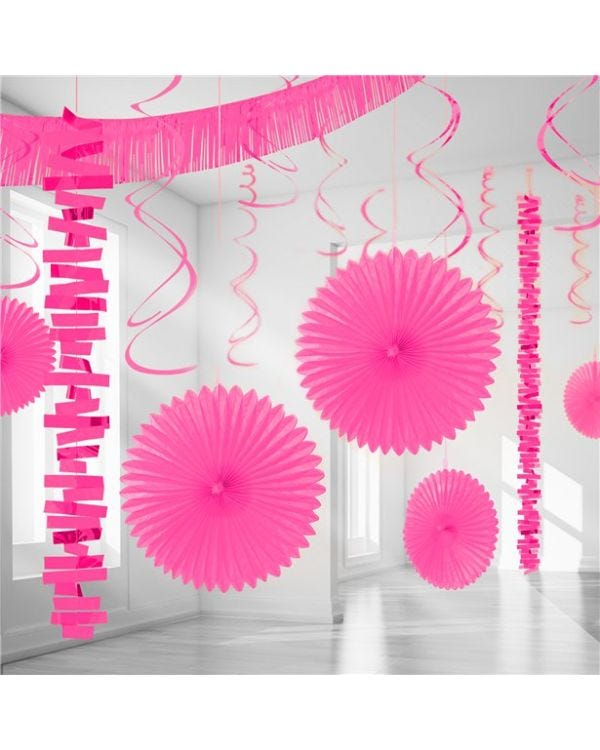 Bright Pink Paper &amp; Foil Room Decorating Kit