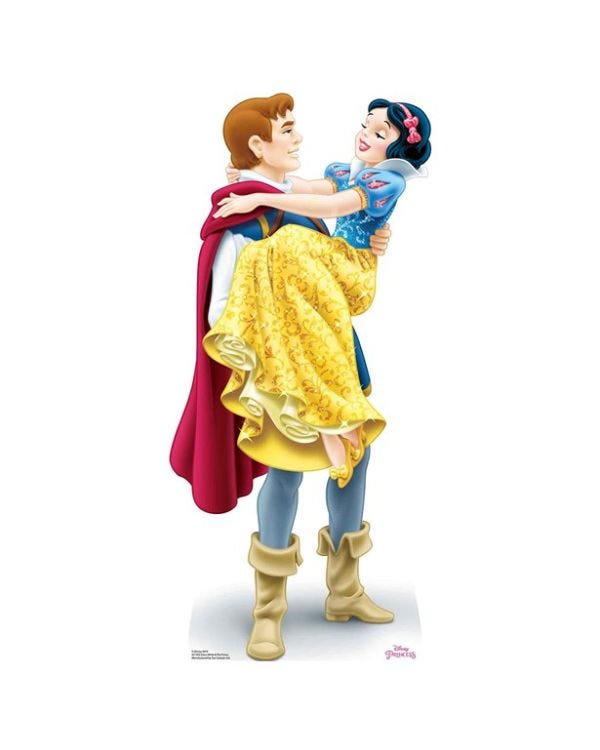 Disney Snow White &amp; Prince Florian Cardboard Cutout - 90cm x 42cm