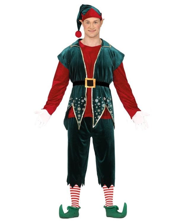 Deluxe Festive Elf - Adult Costume
