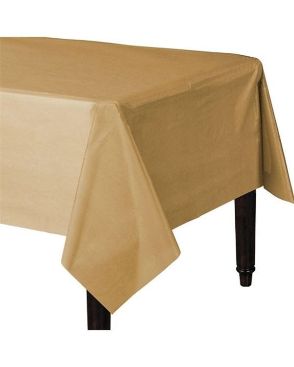Gold Plastic Table Cover - 1.4m x 2.8m