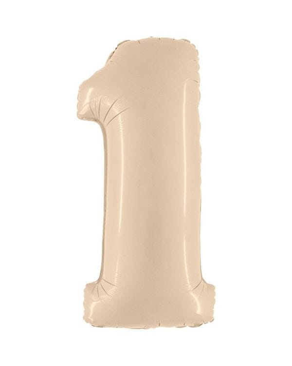 Number 1 Satin Cream Foil Balloon - 40&quot;