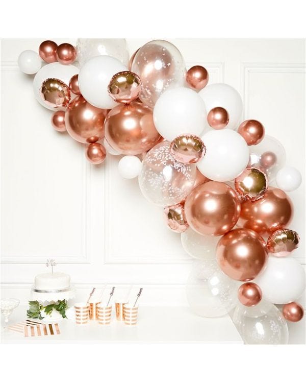 Rose Gold Balloon Arch Garland - 66 Balloons
