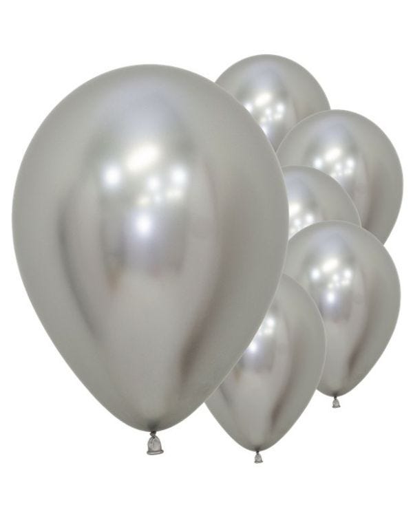 Silver Reflex Balloons - 12&quot; Latex (50pk)
