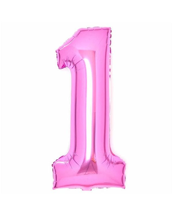 Number 1 Pink Foil Balloon - 34&quot;