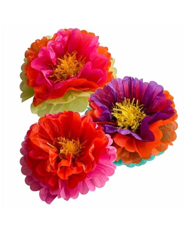 Diwali Fluffy Flower Décor Table Decorations (3pk)