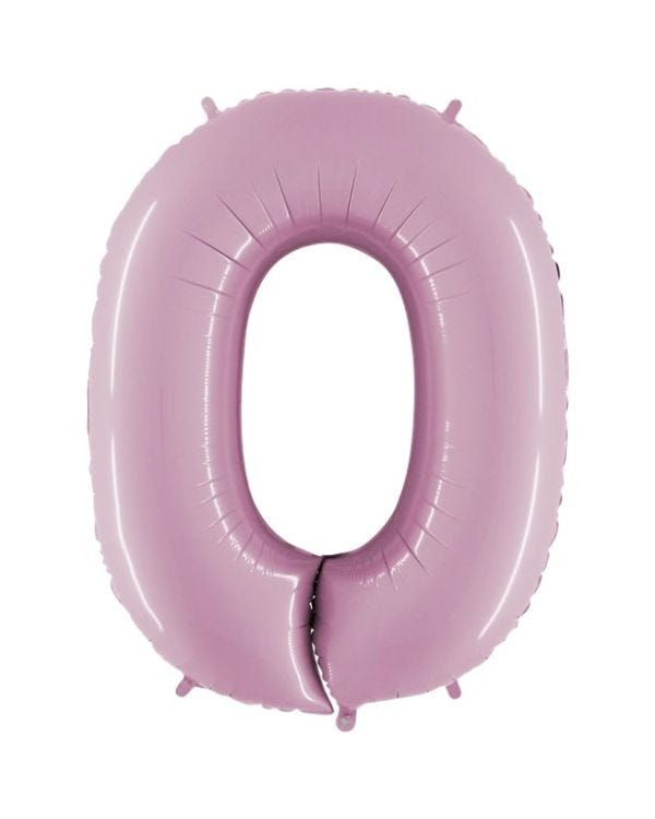 Number 0 Pastel Pink  Foil Balloon - 40&quot;