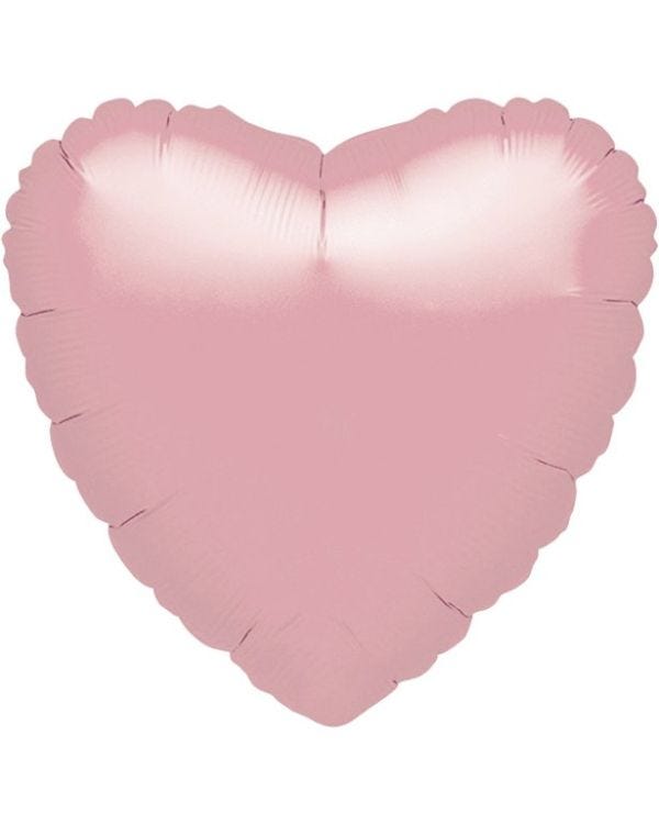 Metallic Pearl Pastel Pink Heart Balloon - 18&#039;&#039; Foil