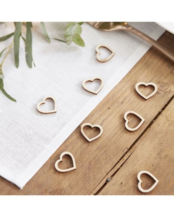 Beautiful Botanics Wooden Heart Shape Confetti (25pk)