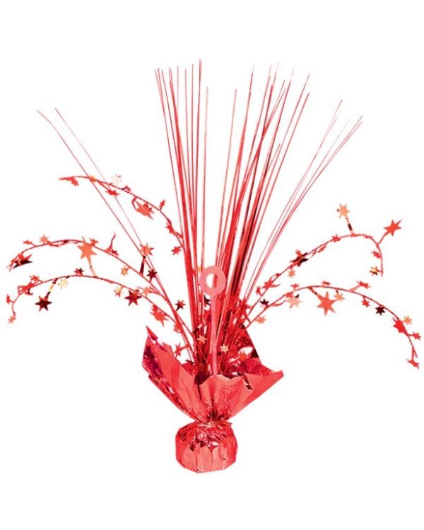 Red Foil Spray Table Centrepiece - 30cm