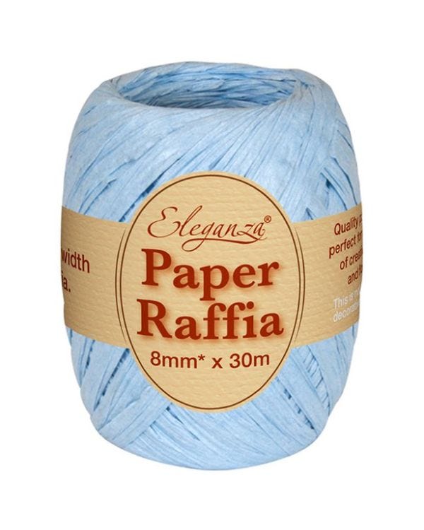 Pastel Blue Paper Raffia - 30m