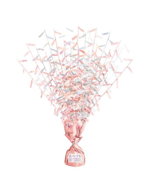 Happy Birthday Rose Gold Foil Table Centerpiece