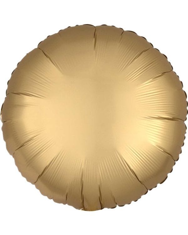 Gold Sateen Satin Luxe Circle Foil Balloon - 18&quot; Unpackaged