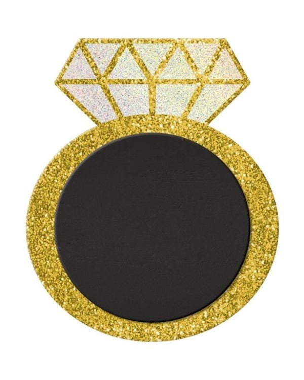 Glitter Chalkboard Easel Ring Sign - 30cm