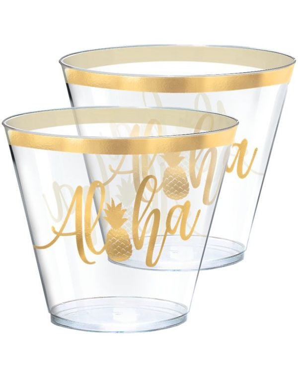 Aloha Summer Plastic Tumblers - 266ml (30pk)