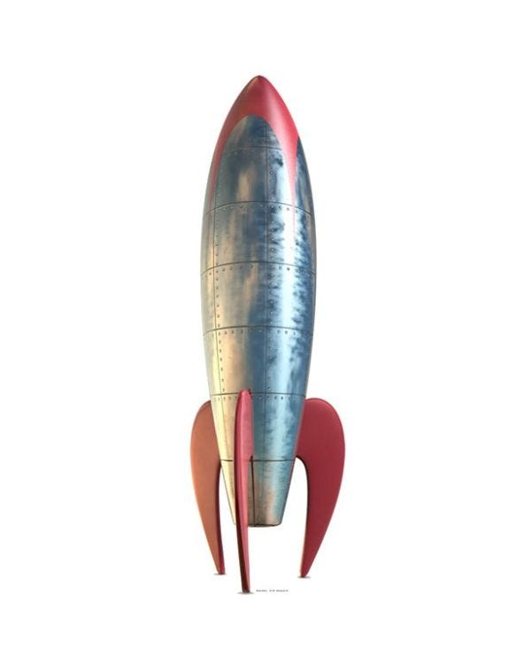 Retro Rocket Cardboard Cutout - 191cm x 56cm