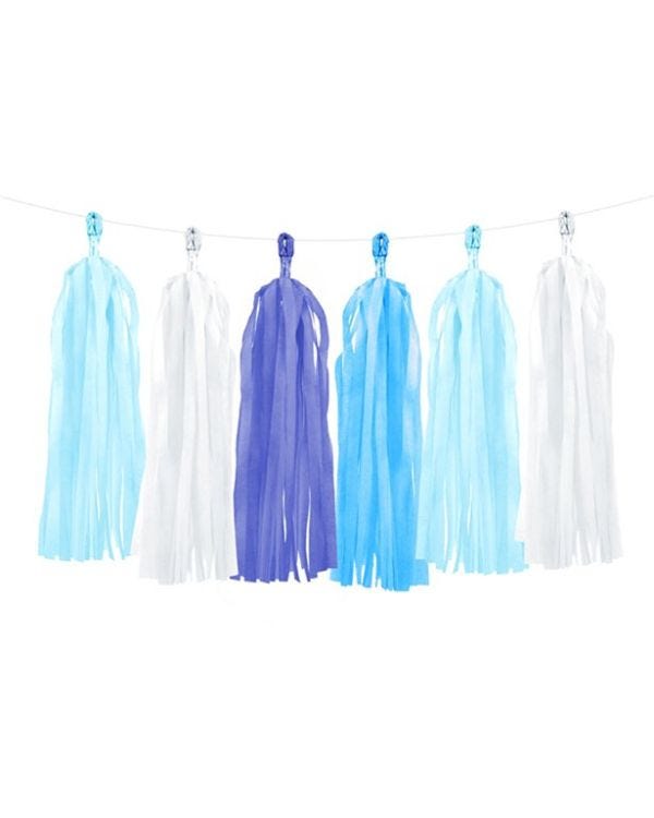 Blue Mix Tassel Garland Decoration - 1.5m