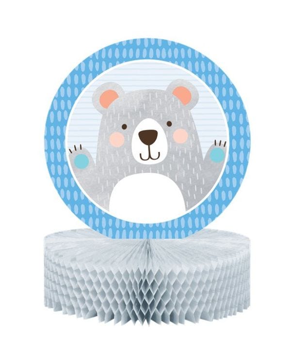 Birthday Bear Honeycomb Table Centerpiece - 30cm