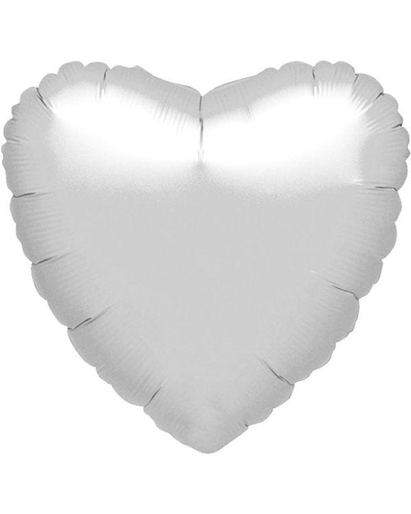 Metallic Silver Heart Balloon - 18&#039;&#039; Foil - unpackaged