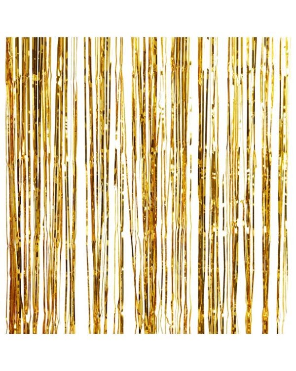 Gold Metallic Foil Fringe Curtain