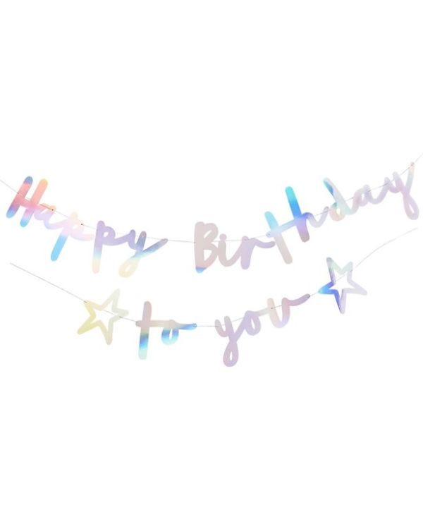 Happy Birthday to You Iridescent Paper Banner - 2m