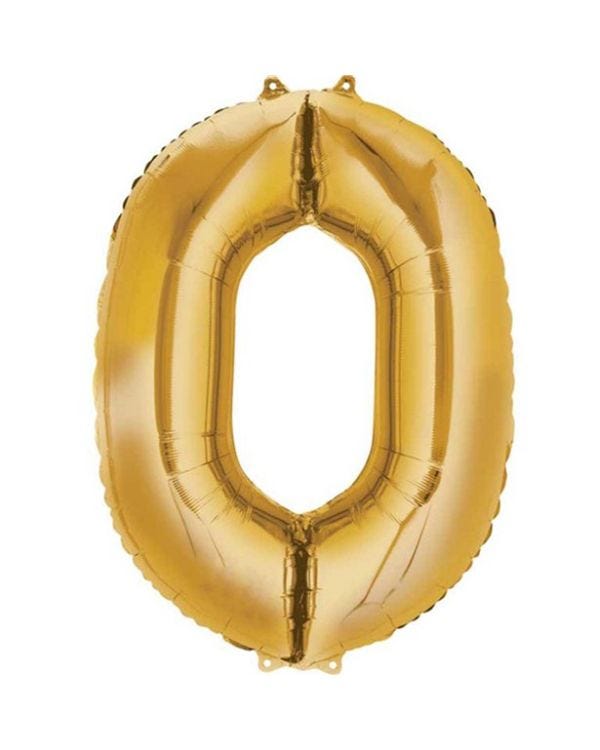 Gold Number 0 Balloon - 16&quot; Foil