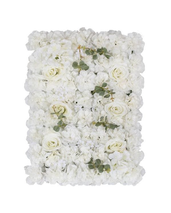 White Rose Flower Wall Backdrop Tile - 60cm x 40cm