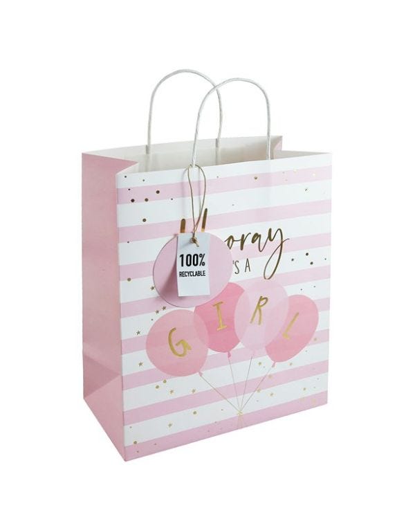 Hooray It&#039;s A Girl Large Gift Bag